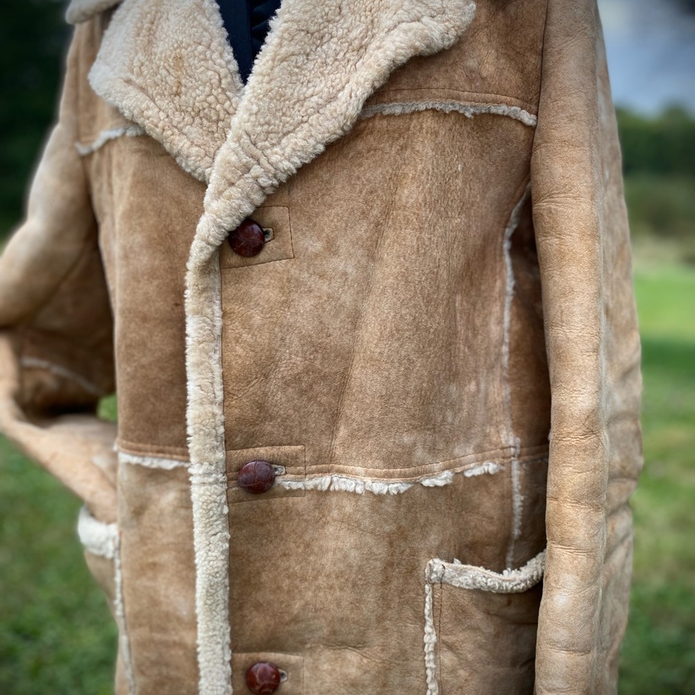 Vintage Shearling Coat - Tan - Picture 2 of 5